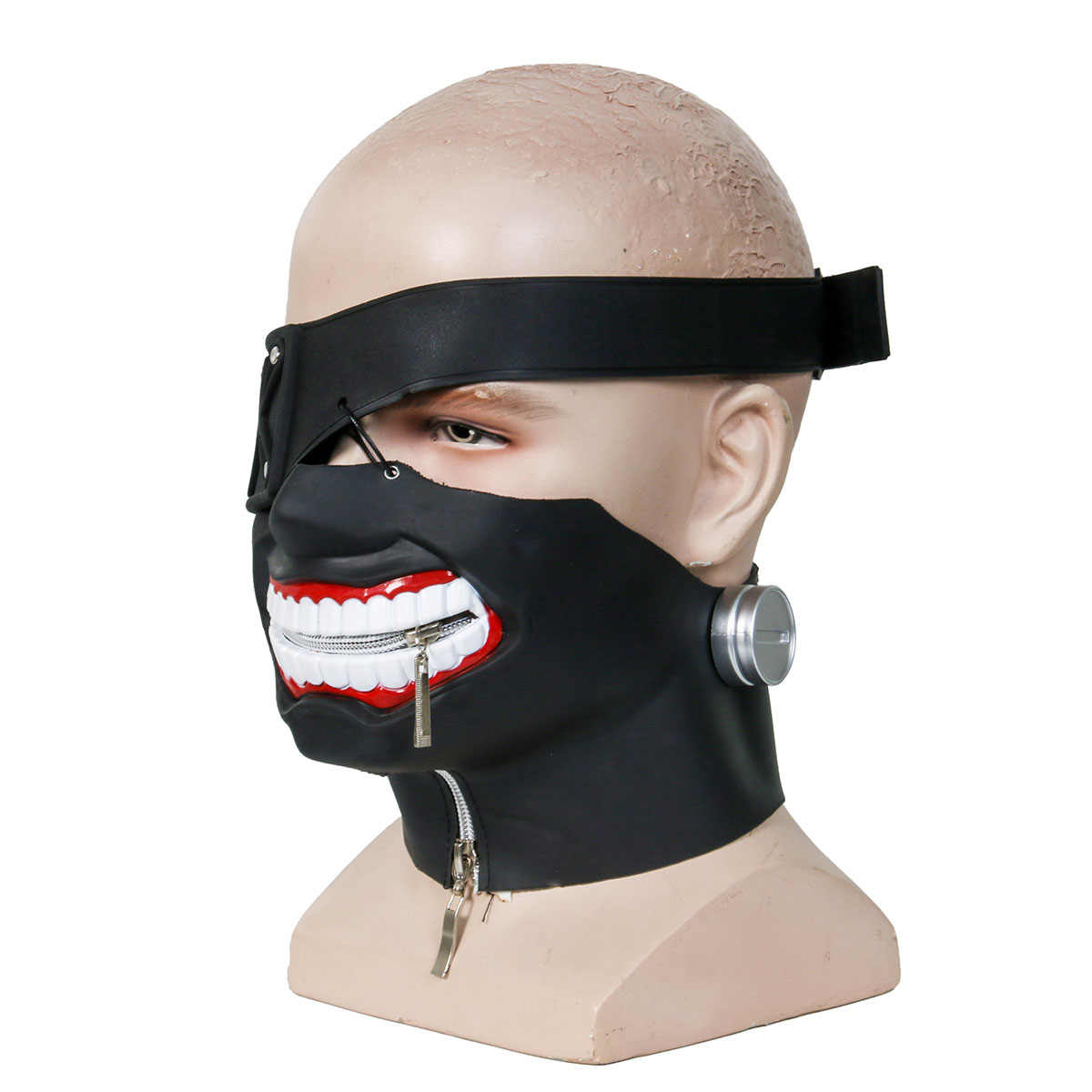 Maschere Kaneki Ken Halloween Cosplay Viso Anime Tokyo Ghoul Zipper Ciclismo anti-polvere